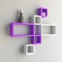 mounted wall shelves set of 6 purple white