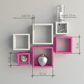 nesting square white pink wall racks for display