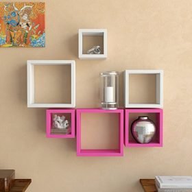 online wall shelves white pink