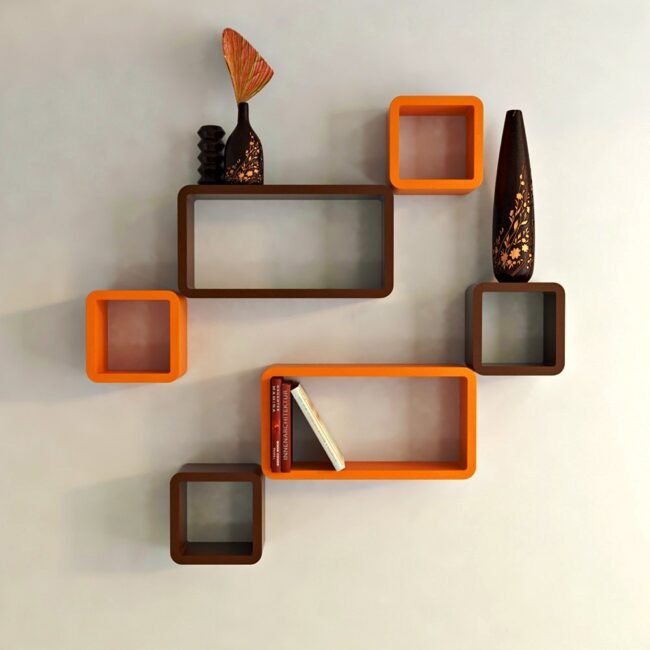 orange brown wall decor wall shelves online india