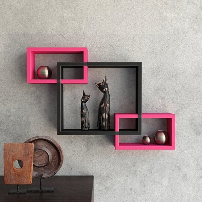 pink black designer wall racks for home decor