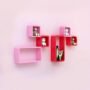 pink red wall shelf unit for room decor