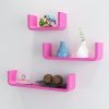 pink stylish u round corner wall racks