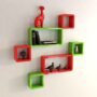 red green cube rectangle wall racks for wall decor