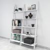 set of 2 white contemporary ladder book shelf