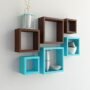 set of 6 square wall racks for storage