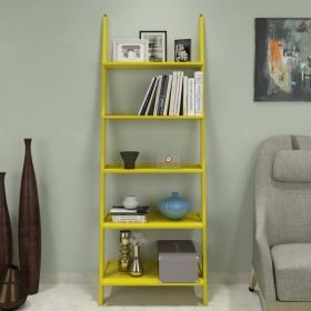 single yellow contemporary ladder book shelf
