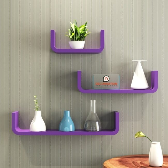 u shape round corner wall shelves for home decor