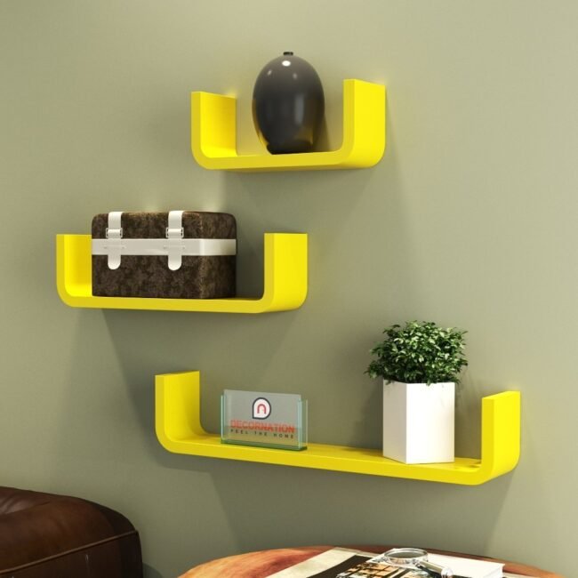 wall mounted display wall racks yellow