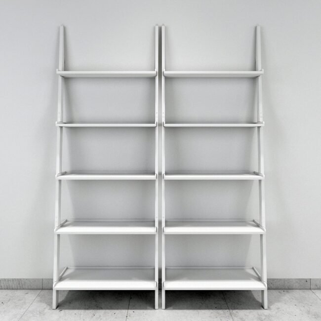 white set of 2 ladder shelf for home decor