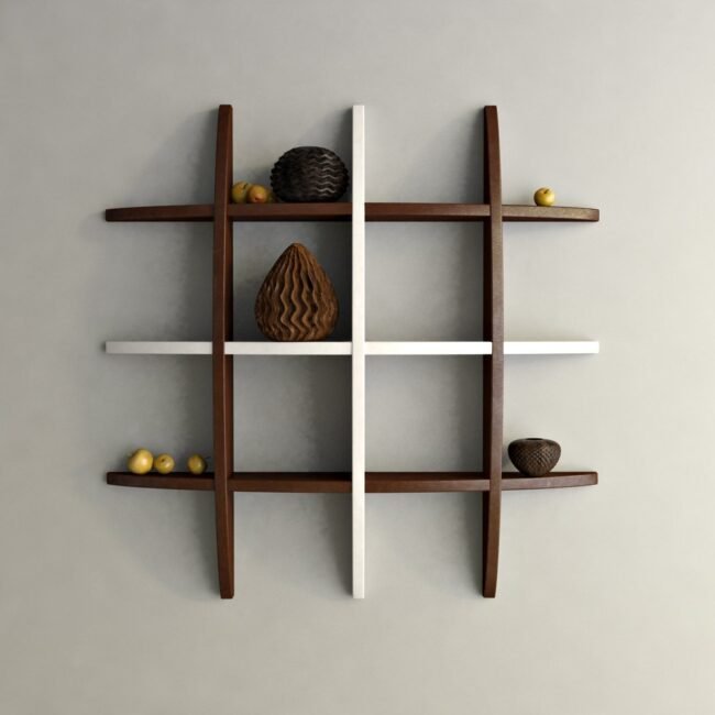 brown white wall display unit for sale