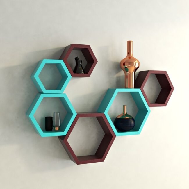 buy decornation hexagon wall shelves for living room