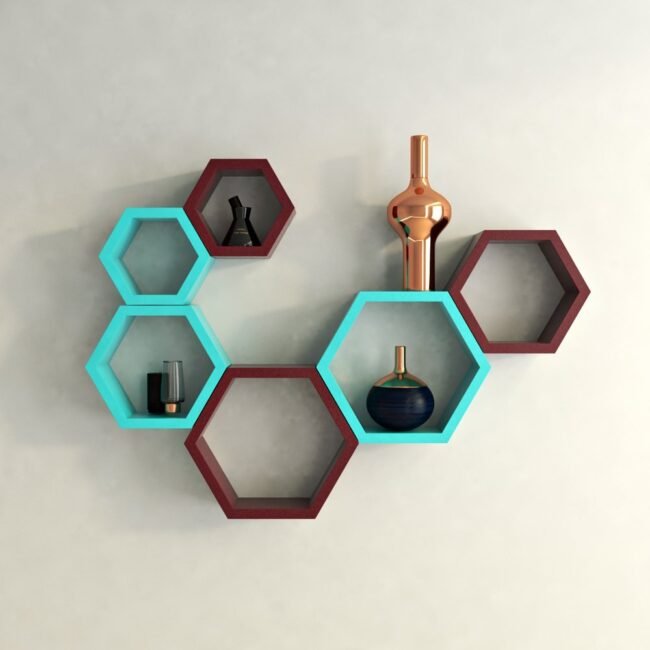 designer hexagon wall shelves for sale