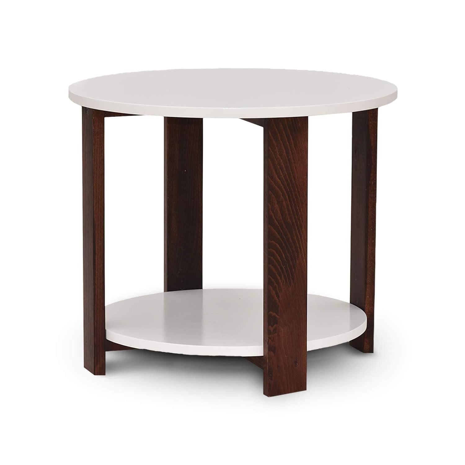 Juno Modern Round End Table – White