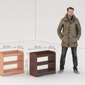 Vegas 3 Tier Engineered Wood Shoe Rack - Walnut Brown - Image 7