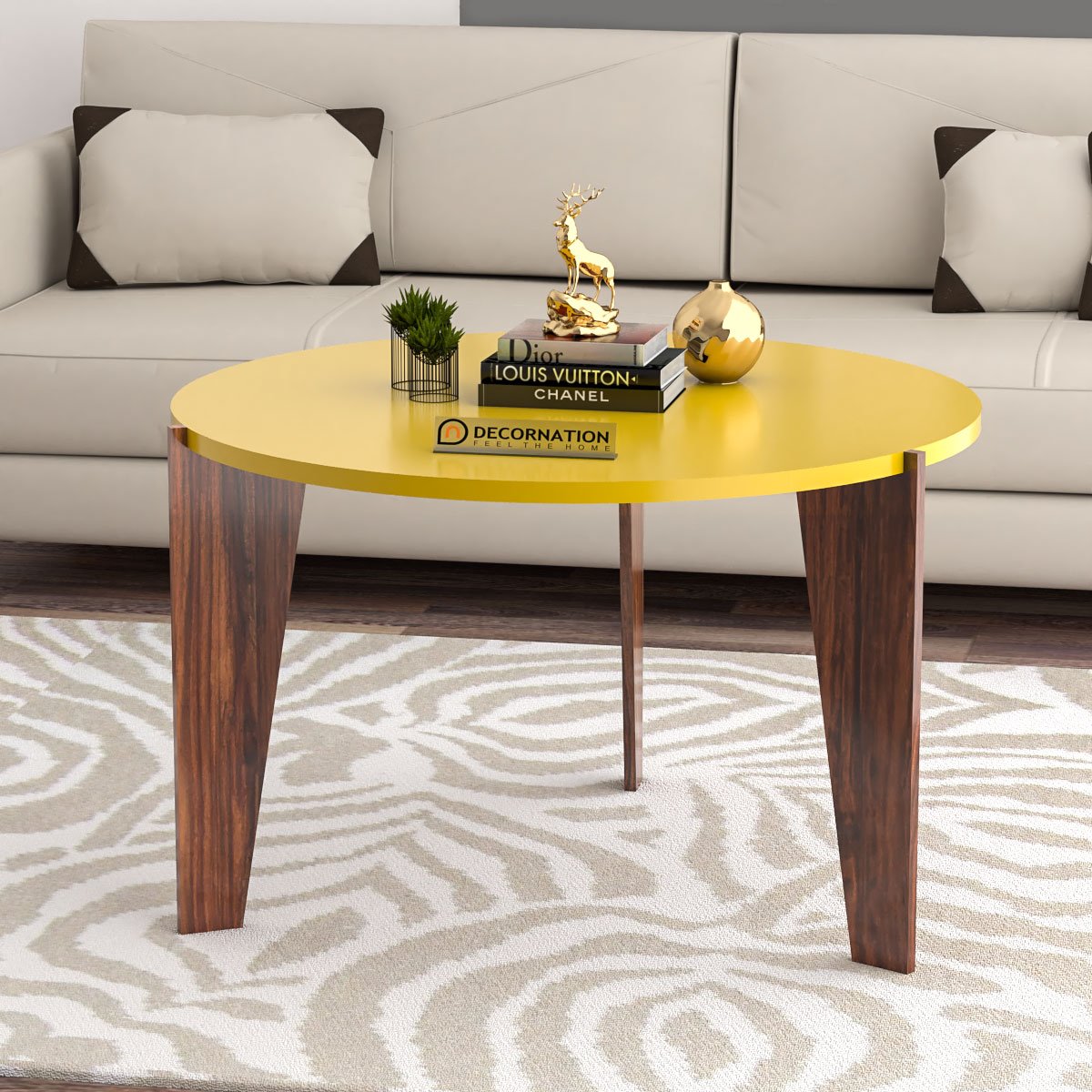 Aurora Wooden Coffee Table – Yellow