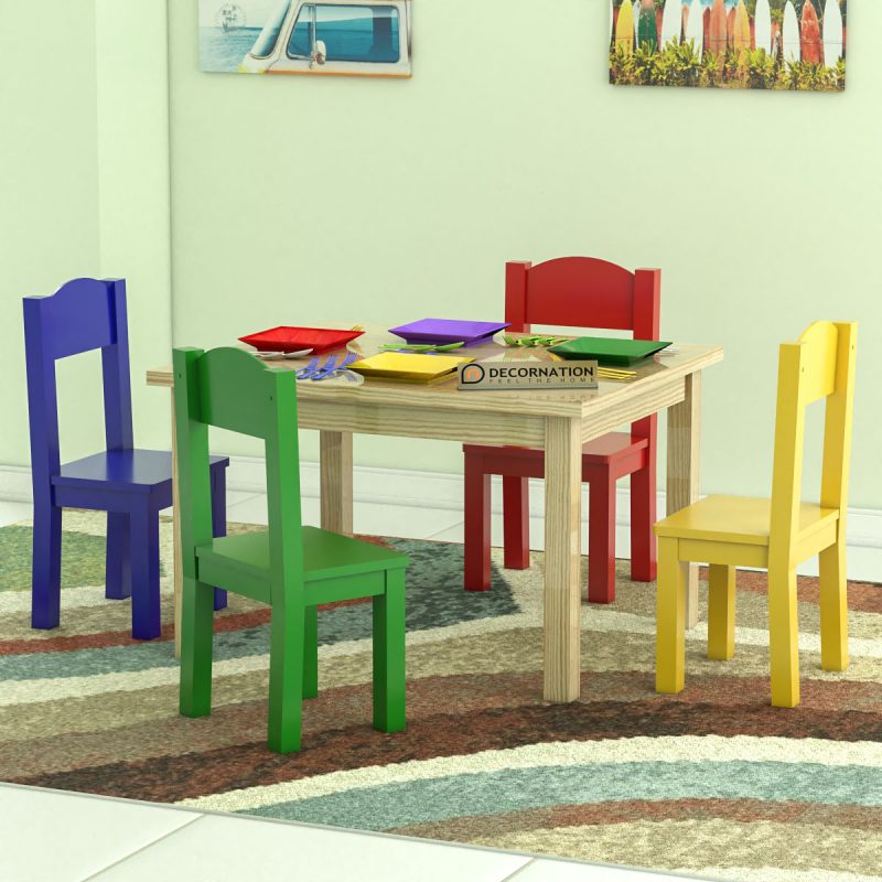 Judith Wood Table & Chairs (Kids Furniture) - Decornation