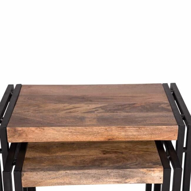 Paula Wooden Nesting Table Set of 2 - Brown - Image 4