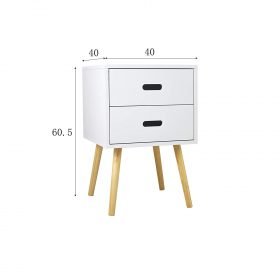 Rhodes Wooden Bedside Table with 2 Drawer Storage - Image 2