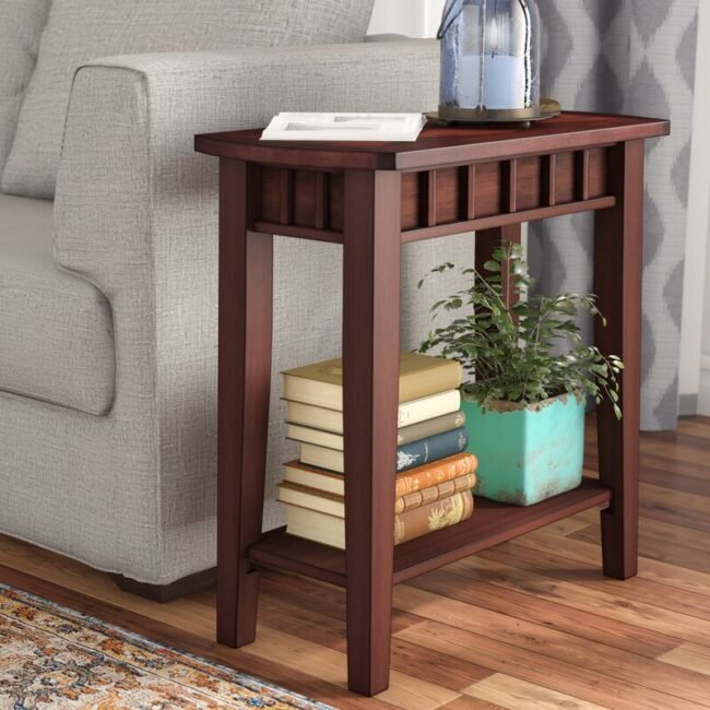 Santorini Wood End Table - Brown