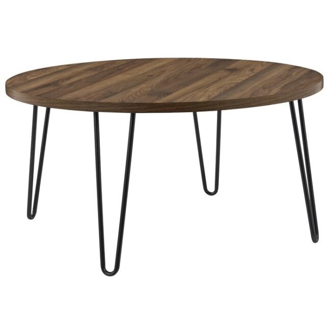 Ilisos Wooden Circular Coffee Table - Brown - Image 5