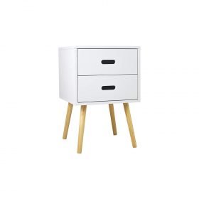 Rhodes Wooden Bedside Table with 2 Drawer Storage - Image 3