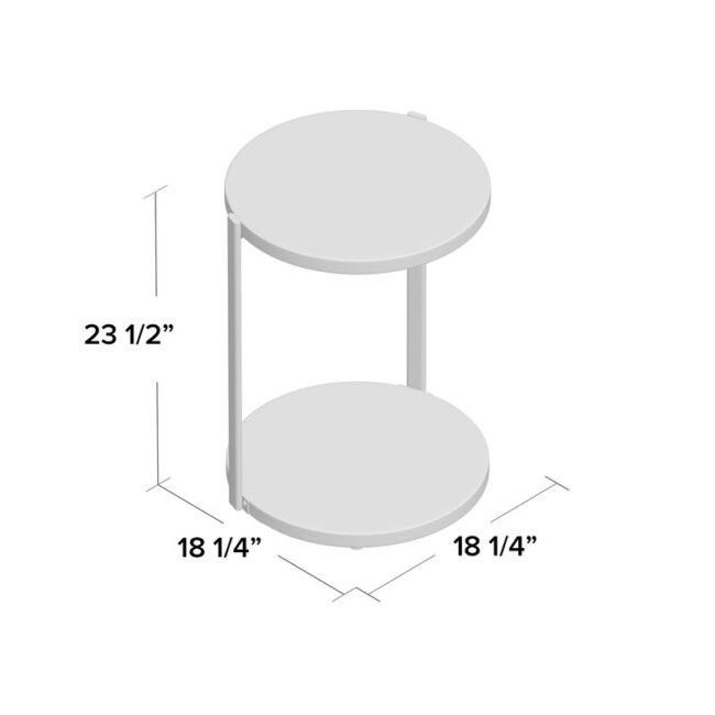 Delos Wooden Round End Table - White - Image 3