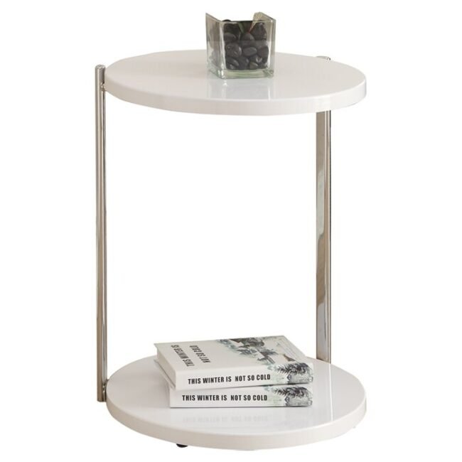 Delos Wooden Round End Table - White - Image 4