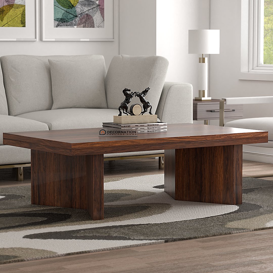 Theron Wooden Coffee Table – Natural Finish