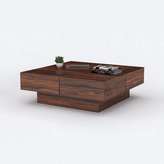 Coventry Square Wooden Coffee Table - Brown - Image 3