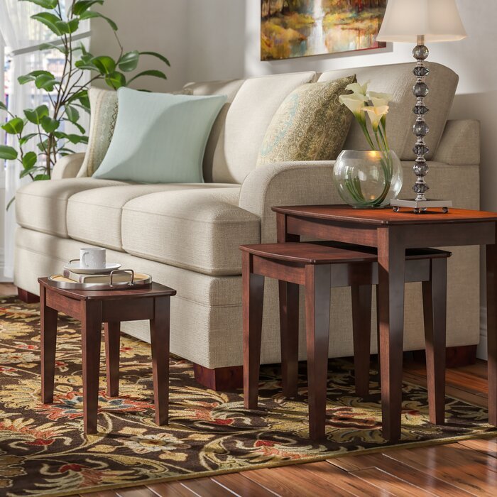 Corinth Wooden Nesting Table Set of 3 – Brown
