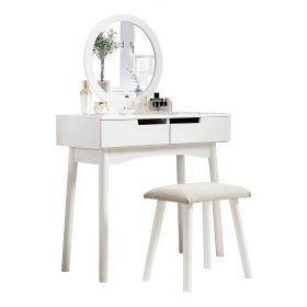 Iasus Wooden Dressing Table - White - Image 4