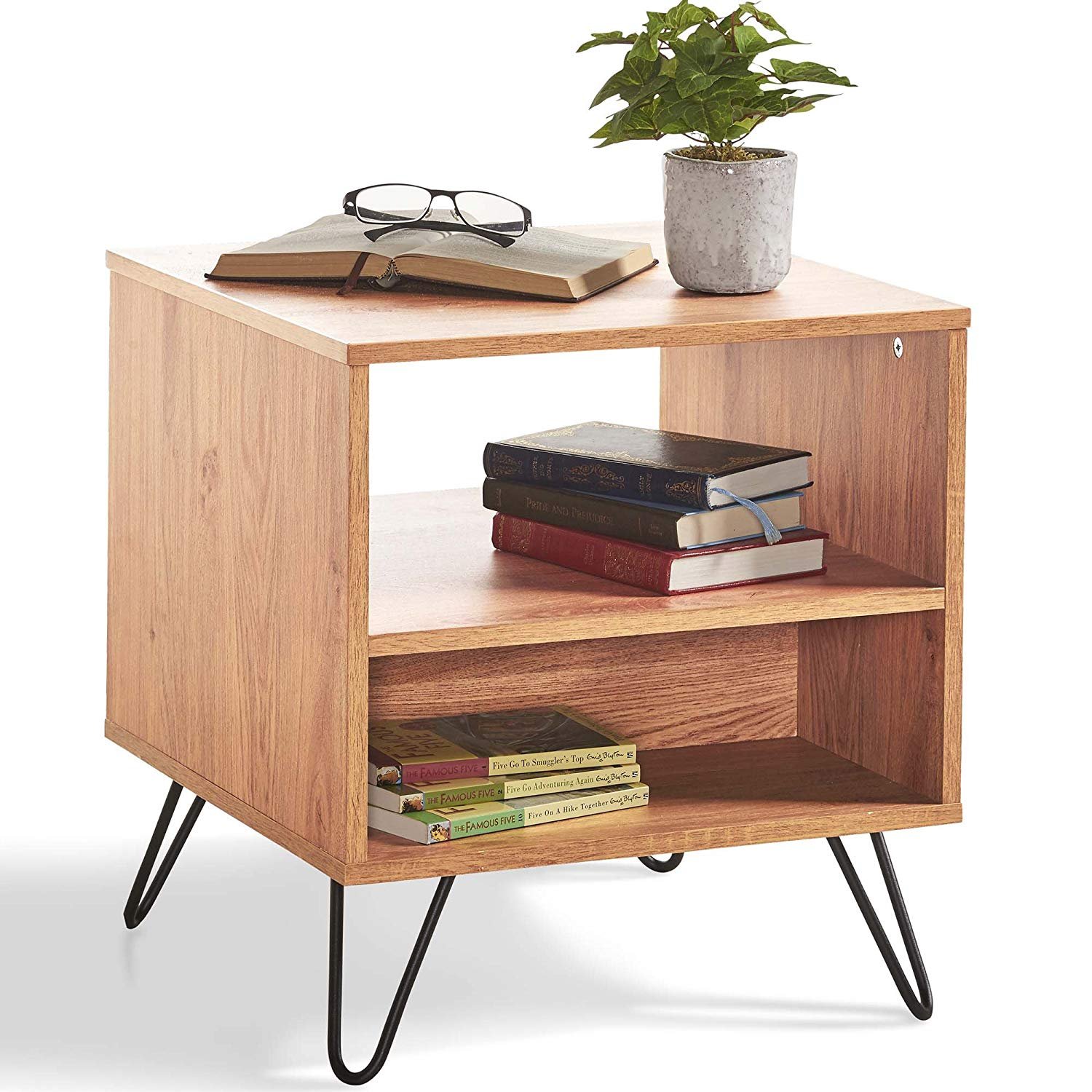 Rhegion 2 Shelf Storage End Table – Brown