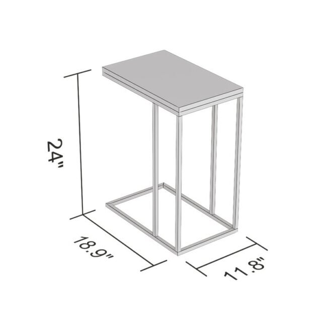 Anafi Sheesham Wood C-Shape End Table - White - Image 3