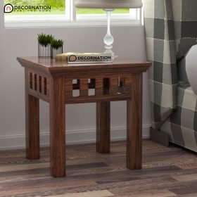 Ural Wooden Bedroom Side Table - Brown