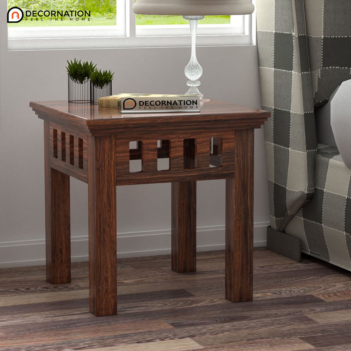 Ural Wooden Bedroom Side Table – Brown