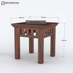 Ural Wooden Bedroom Side Table - Brown - Image 4