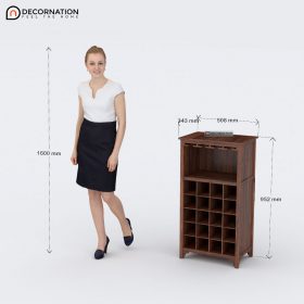 Agape Wooden Storage Bar Unit Cabinet - Brown - Image 5