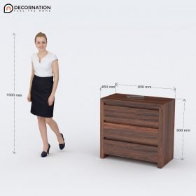 Larisa Wooden 3 Shelf Storage Cabinet - Brown - Image 4