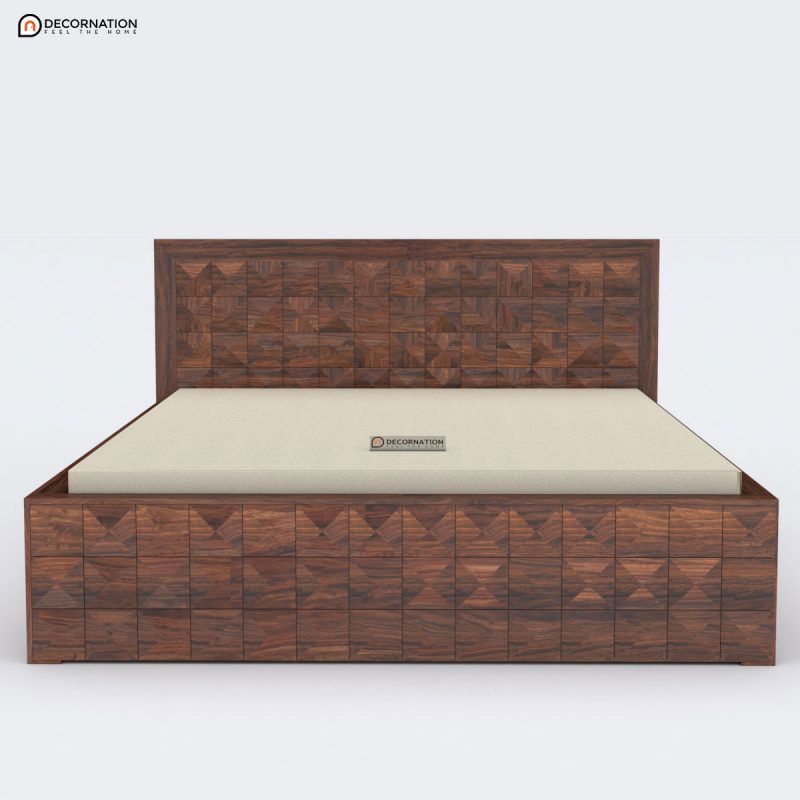 Aalst Solid Wood Storage Double Bed Brown Decornation 9555