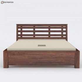 Gregory Wooden Double Bed - Brown - Image 4