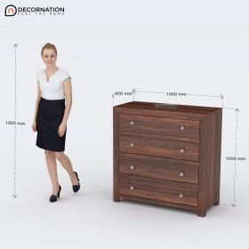 Caesar Wooden Drawer Storage Cabinet - Brown - Image 4
