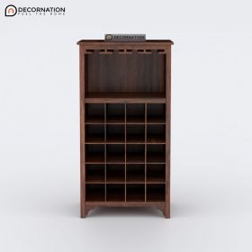 Agape Wooden Storage Bar Unit Cabinet - Brown - Image 3