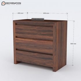 Larisa Wooden 3 Shelf Storage Cabinet - Brown - Image 5