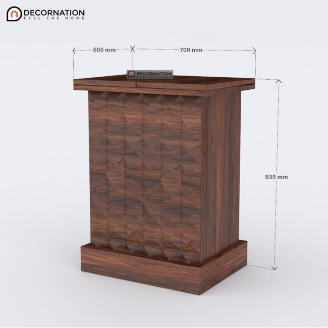 Laredo Wooden Bar Unit Cabinet - Dark Brown - Image 4