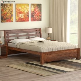 Gregory Wooden Double Bed - Brown