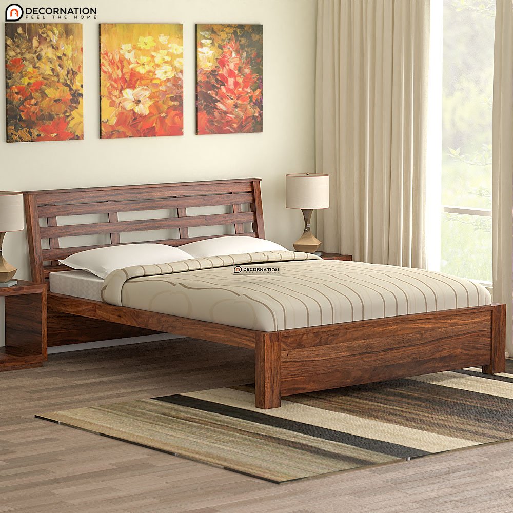 Gregory Wooden Double Bed – Brown