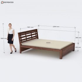 Gregory Wooden Double Bed - Brown - Image 5