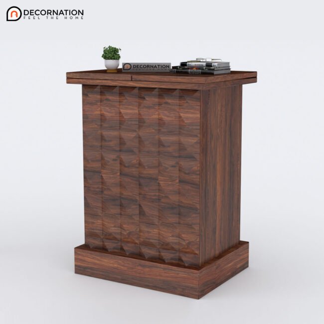 Laredo Wooden Bar Unit Cabinet - Dark Brown - Image 3