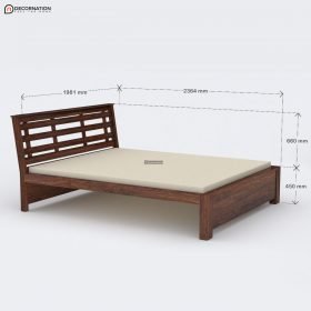 Gregory Wooden Double Bed - Brown - Image 6